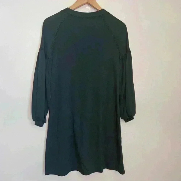 Max Studio Women's Topstitched Puffy Sleeve Dress with Pockets Size XS, Dark Grn - Picture 4 of 7